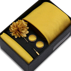 Gravata Social Texturizada Amarelo Ouro SK36F