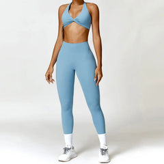 Conjunto Fitness com Top de Um Ombro e Short Cintura Alta