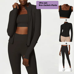 Kit Esportivo Feminino com Top, Legging e Casaco