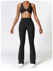 Calça Fitness Flare com Cintura Alta
