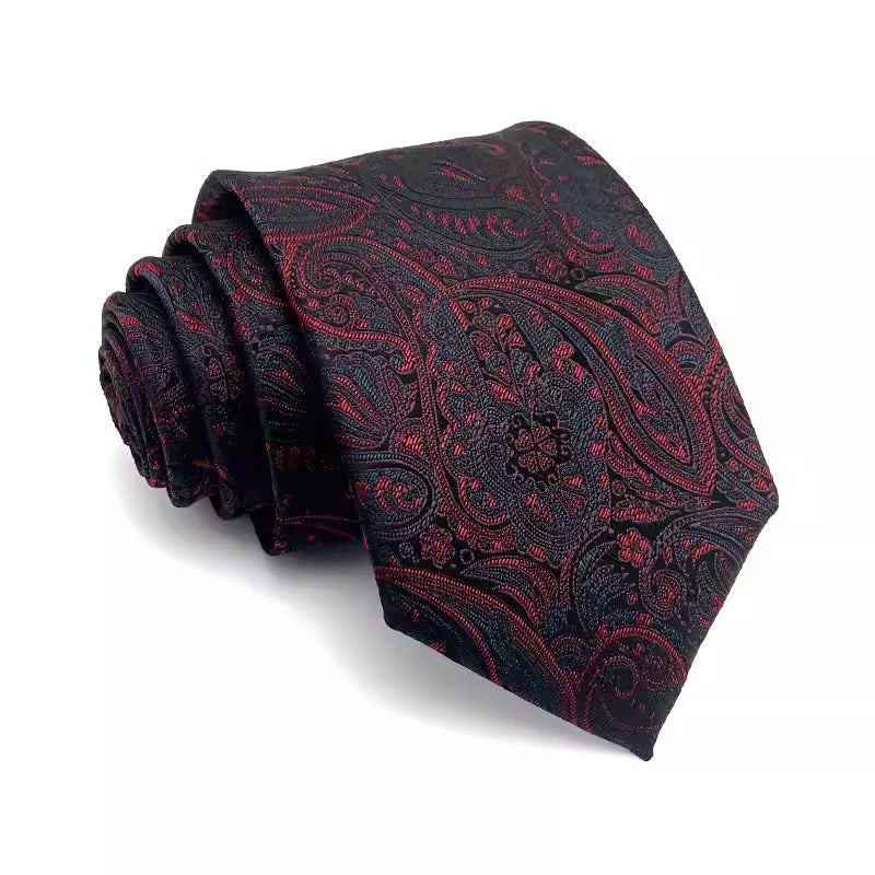 Gravata Paisley Marrom Escuro