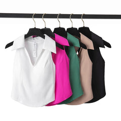 Blusa Fitness Gola Polo com Recorte Nadador
