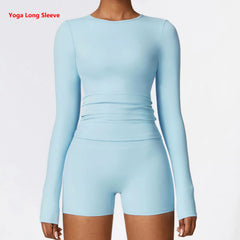 Cropped Fitness Manga Longa com Tecido de Alta Elasticidade