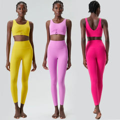 Conjunto Fitness com Top Básico e Legging Cintura Alta