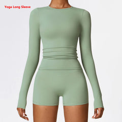 Cropped Fitness Manga Longa com Tecido de Alta Elasticidade