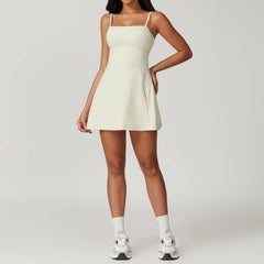 Vestido Casual com Alças Finas e Saia Solta