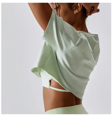 Cropped Fitness com Manga Curta e Caimento Solto