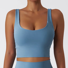 Top Fitness com Alças Largas e Decote Quadrado