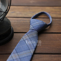 Gravata Xadrez Azul Cinza Striton