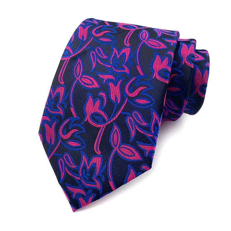 Gravata Masculina Paisley Azul e Rosa Sparka SK005