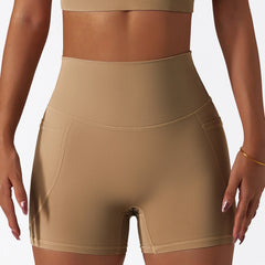Short Fitness com Bolso Lateral e Cintura Alta